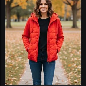 Bernardo Vibrant Red Puffer Jacket